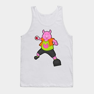 Pig at Handball player with Handball Tank Top